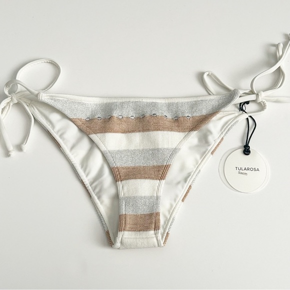 Tularosa Cream Bikini Bottom with Side Ties - Picture 2 of 7